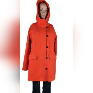 J. Crew Orange Stadium Cloth Nello Gori Wool Blend Coat